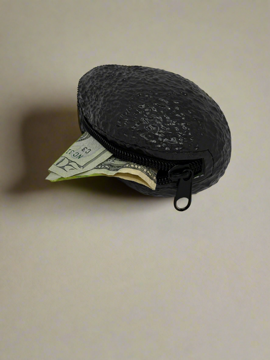 Realistic Avocado Zippered Coin Purse