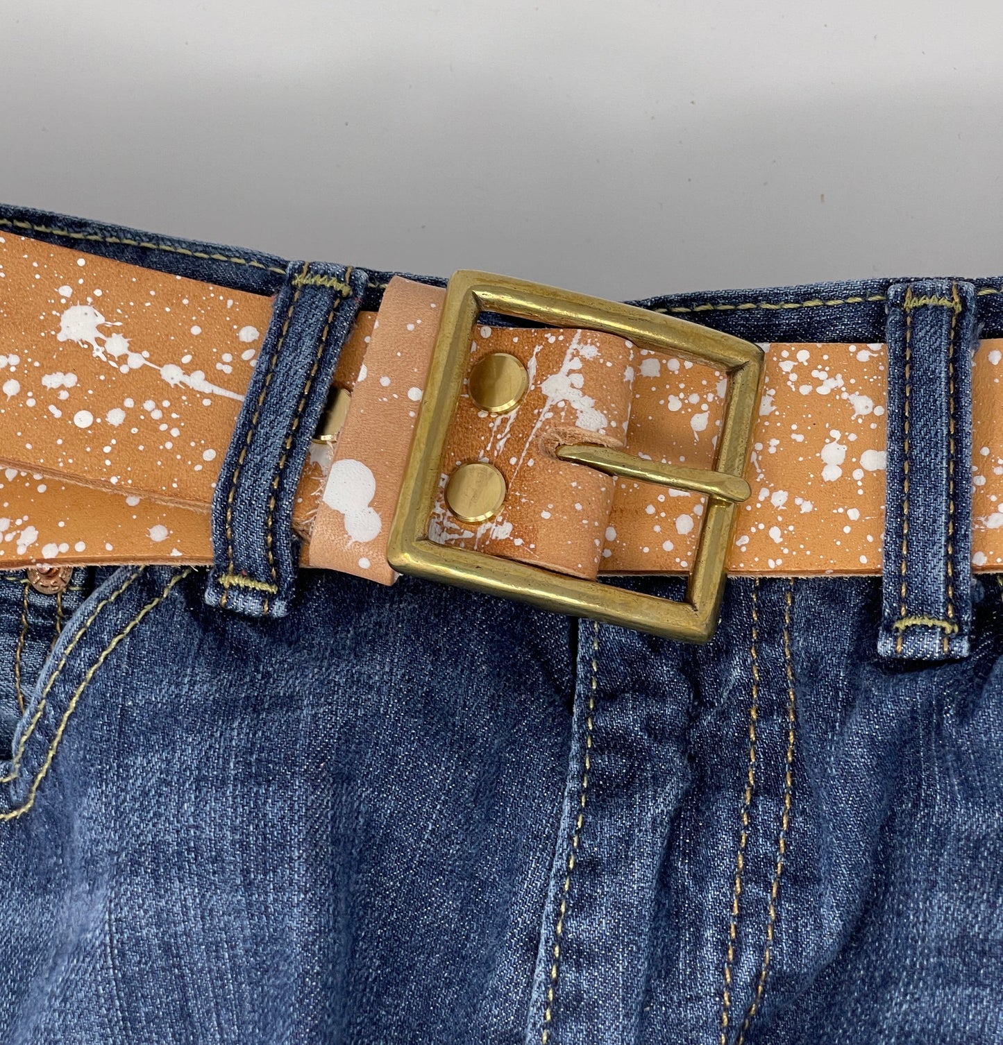 1.5" Splatter Leather Hipster Belt - Pick Your Size and Leather Style